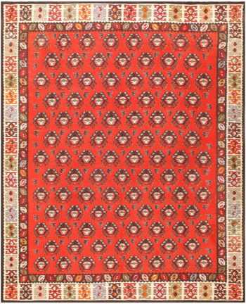 Red Background Tribal Antique Turkish Kilim Rug 50655 Nazmiyal