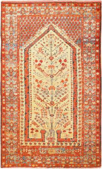Prayer Design Antique Turkish Angora Oushak Rug 50685 Nazmiyal