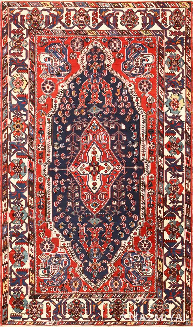 Exciting Tribal Antique Caucasian Shirvan Rug 48845 Detail/Large View