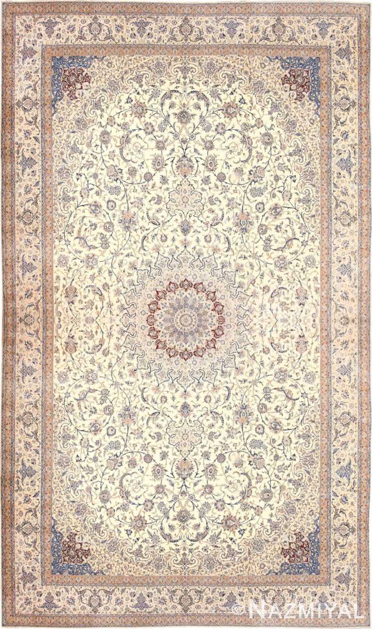 Palace Size Fine Silk And Wool Persian Nain Carpet 50689 Nazmiyal