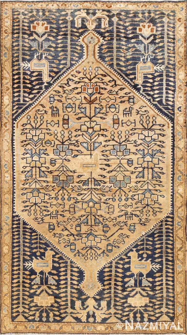 Tribal Bird Design Antique Persian Malayer Rug #50514 by Nazmiyal Antique Rugs