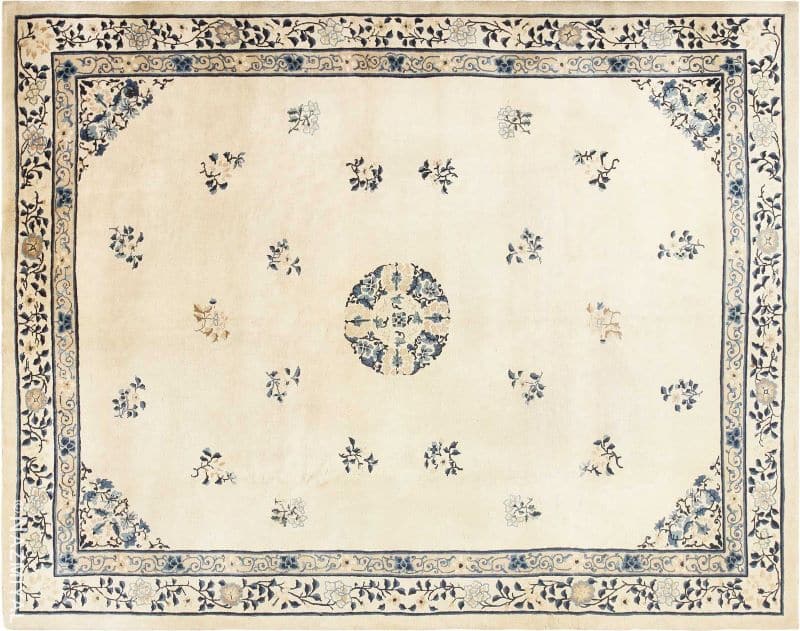 Large Beautiful Rug Amazing Gold White Zari Cotton Traditional Persian Carpet Ru