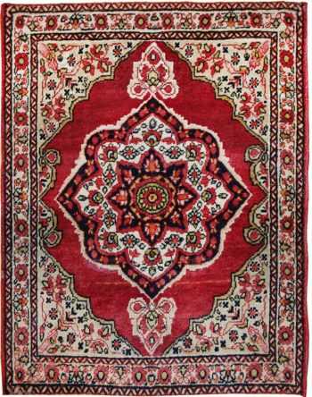 Small Mat Size Antique Persian Kerman Floral Rug 50688 Nazmiyal