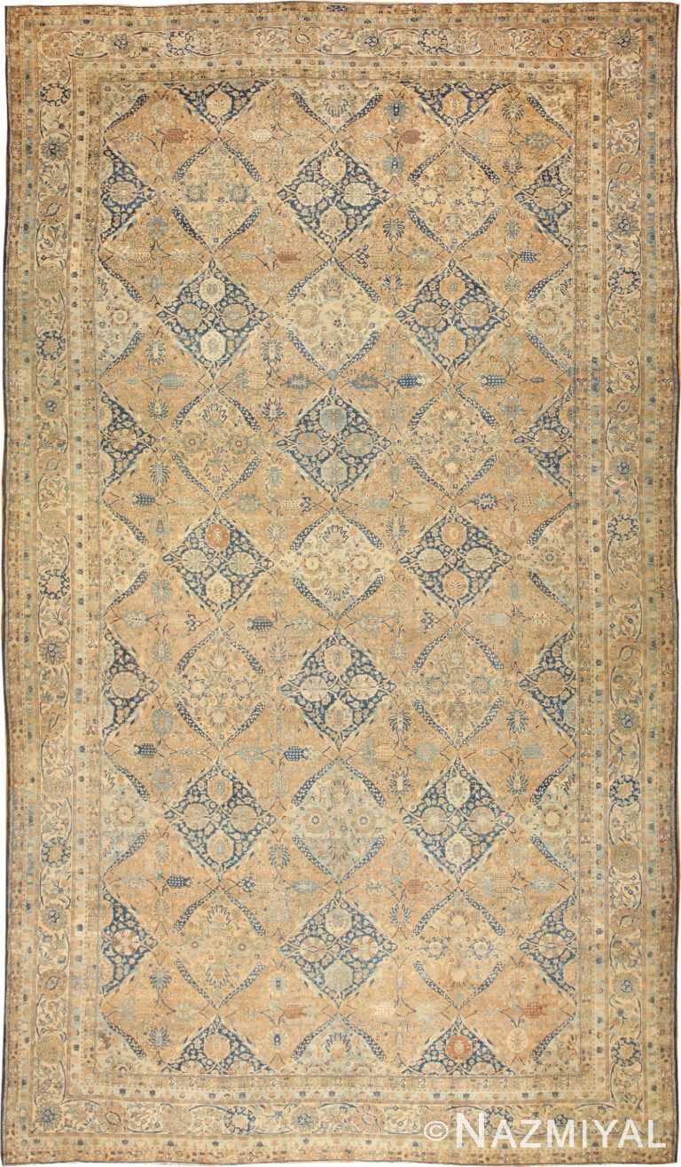 Antique Oversized Lattice Design Persian Khorassan Rug 48268 Nazmiyal