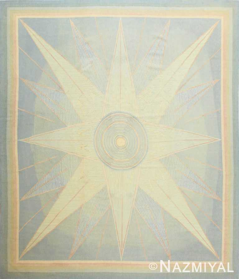 Antique Star Design French Art Deco Aubusson Carpet 48876 Detail/Large View