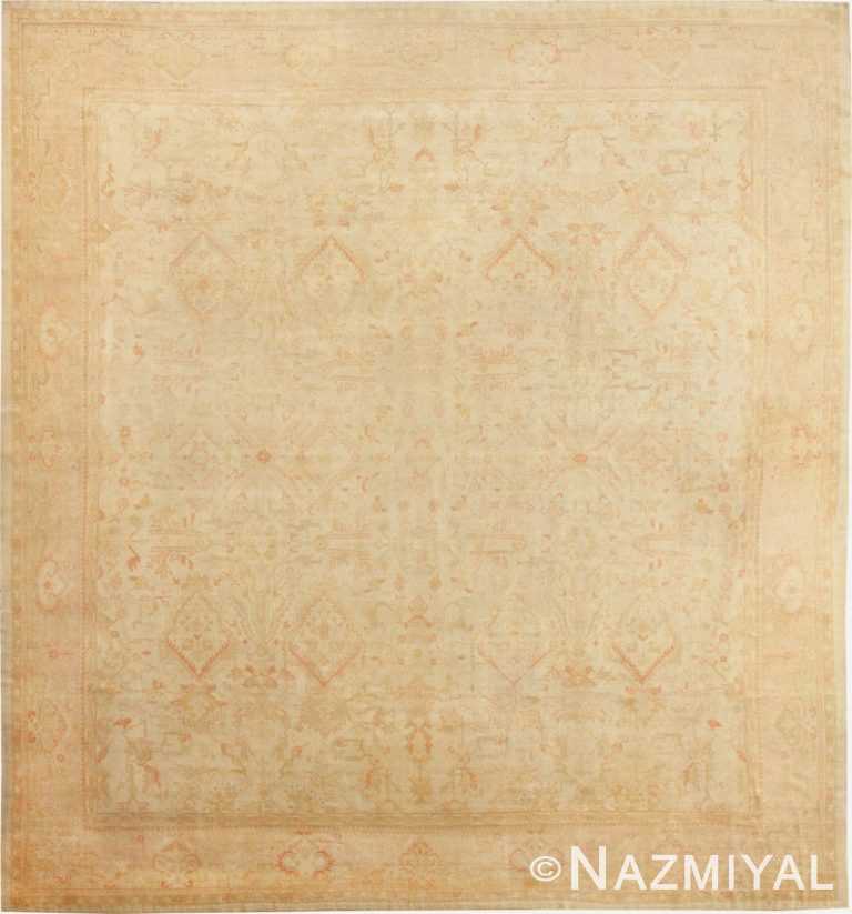 Large Square Antique Decorative Turkish Oushak Rug 48377 Nazmiyal Antique Rugs