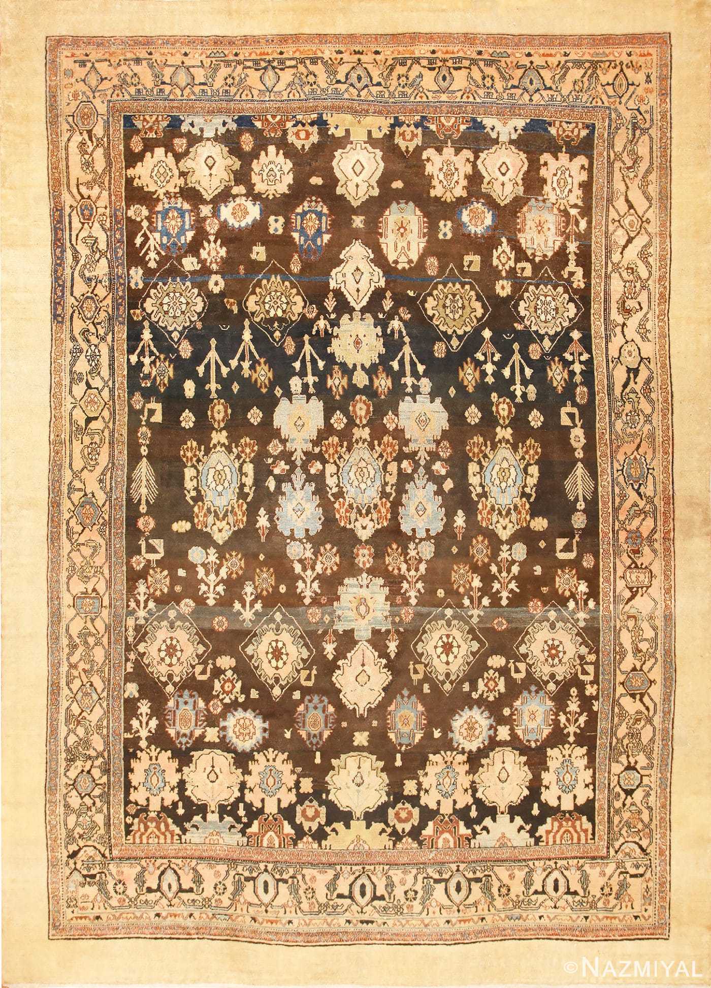 Large Tribal Room Size Antique Persian Malayer Rug 48939 Nazmiyal