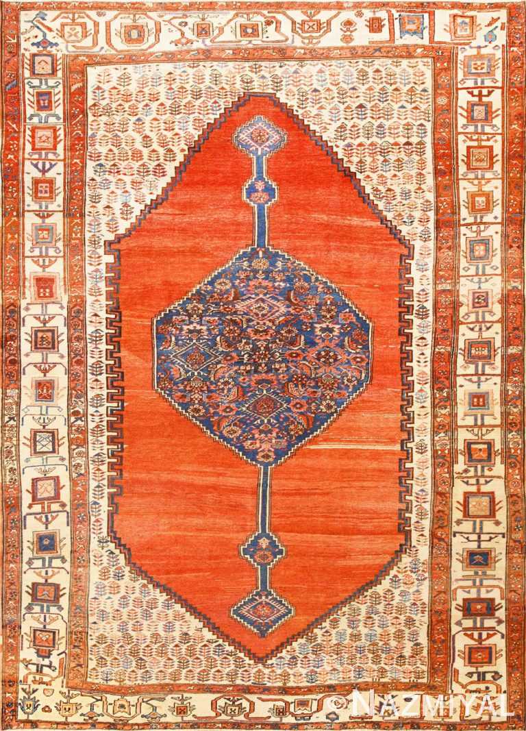Room Size Antique Medallion Persian Serapi Bakshaish Rug 48859 Nazmiyal