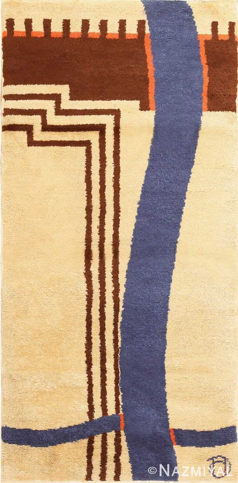 Small Antique French Art Deco Rug by J. H. Derche 48878 Nazmiyal