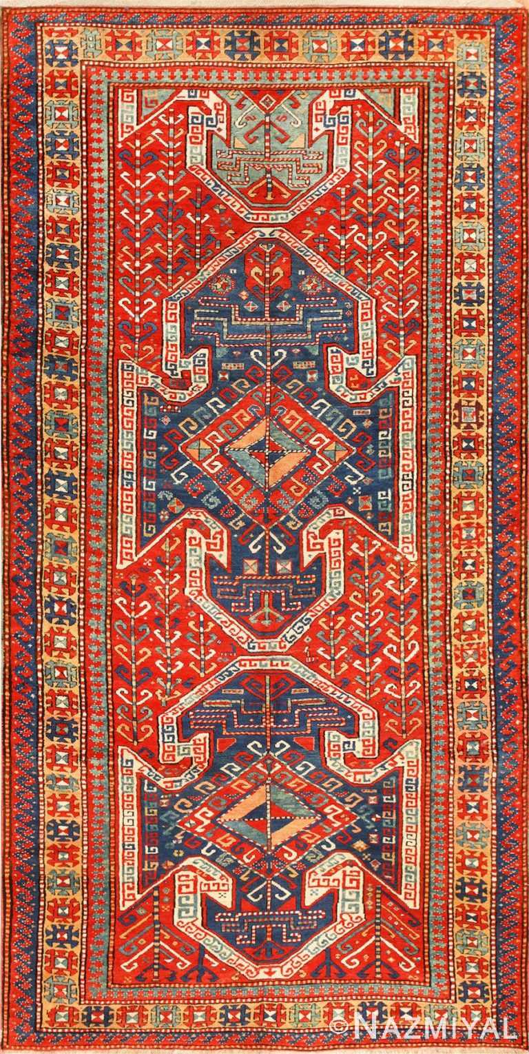 Tribal Gallery Size Runner Antique Caucasian Kazak Rug 48934 Nazmiyal