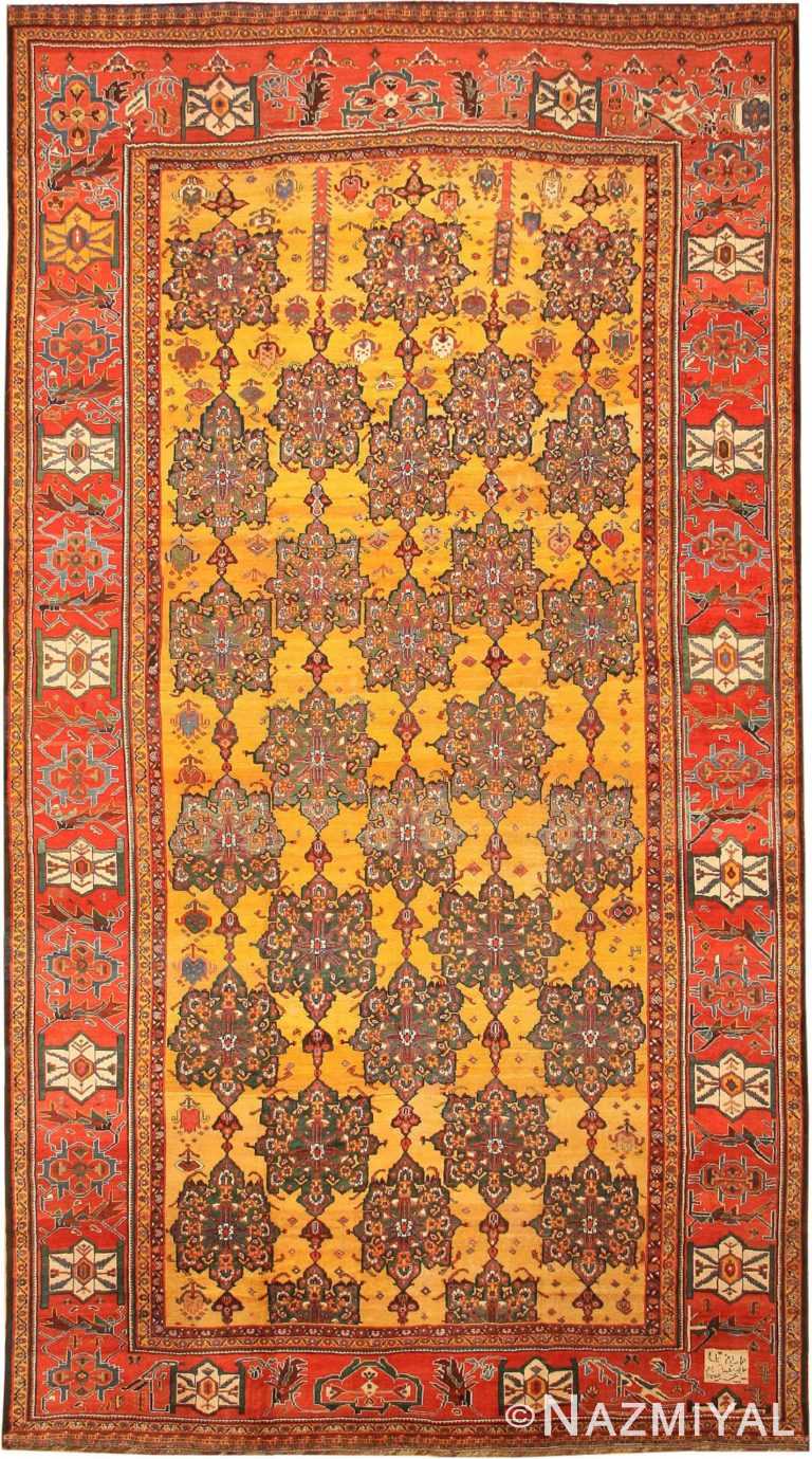 Antique Gold Background Persian Bakhtiari Rug 43345 Nazmiyal