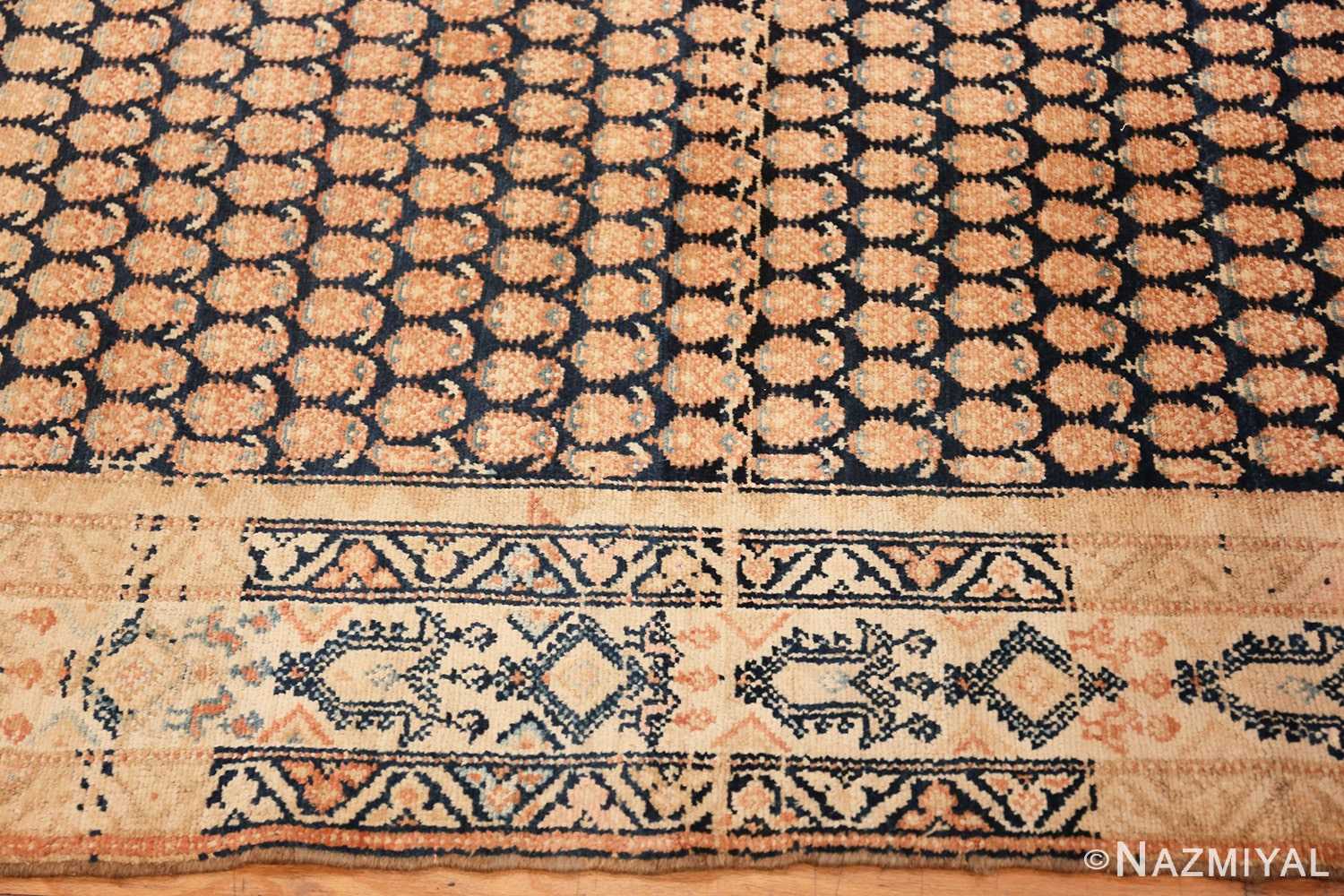 Border Tribal Paisley design Antique Persian Malayer runner rug 50671 by Nazmiyal