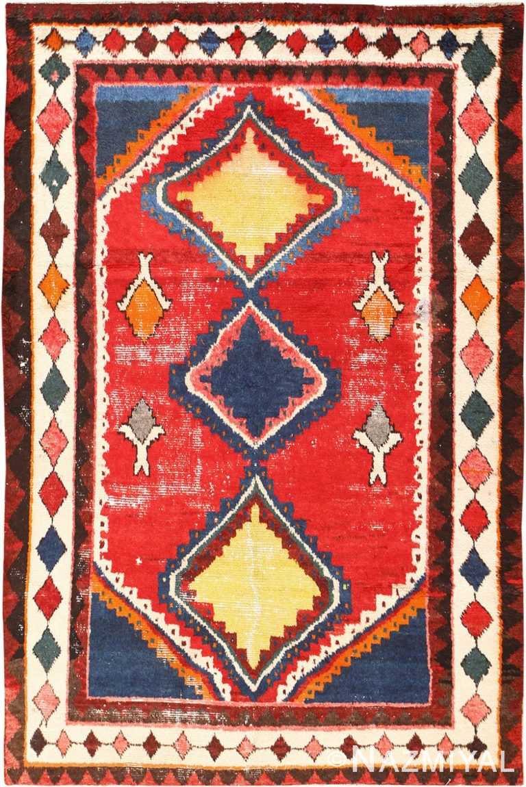 Colorful Shabby Chic Vintage Persian Gabbeh Rug 48968 Nazmiyal