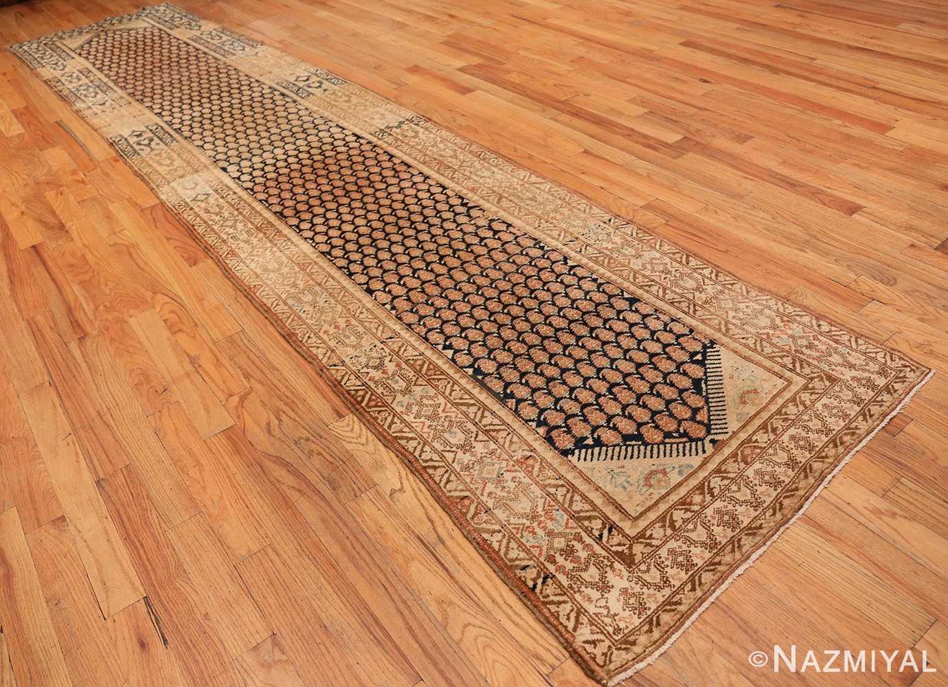 Full Tribal Paisley design Antique Persian Malayer runner rug 50671 by Nazmiyal