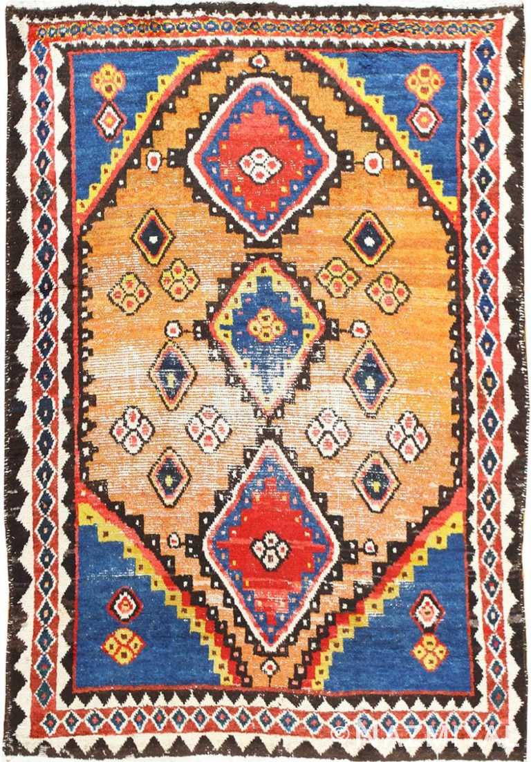 Vintage Tribal Shabby Chic Persian Gabbe Rug 48971 Nazmiyal