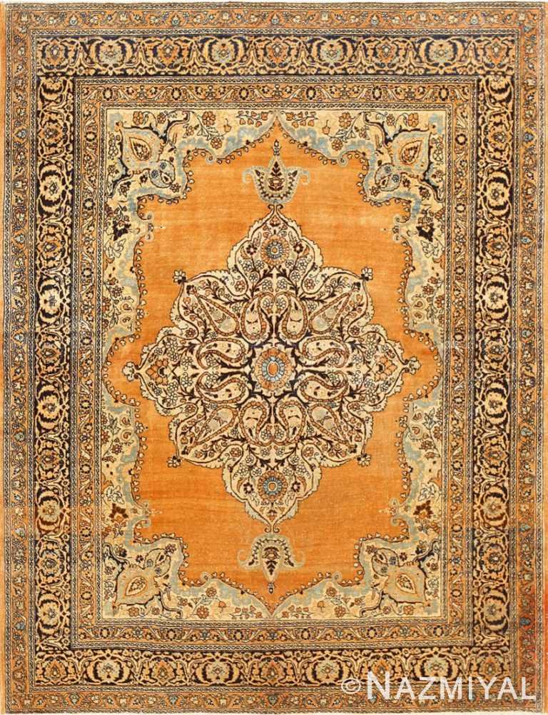 Fine Small Scatter Size Antique Persian Tabriz Rug 50693 Nazmiyal