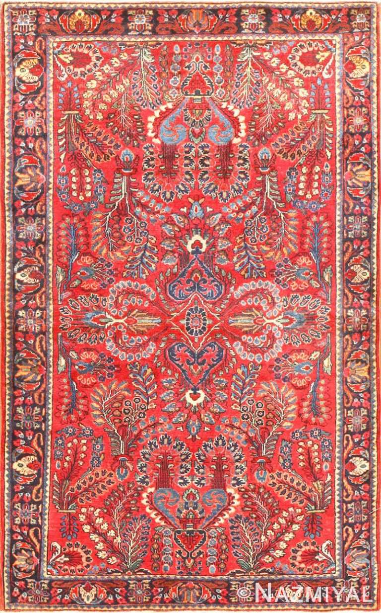 Small Scatter Size Antique Persian Sarouk Rug 48718 Detail/Large View