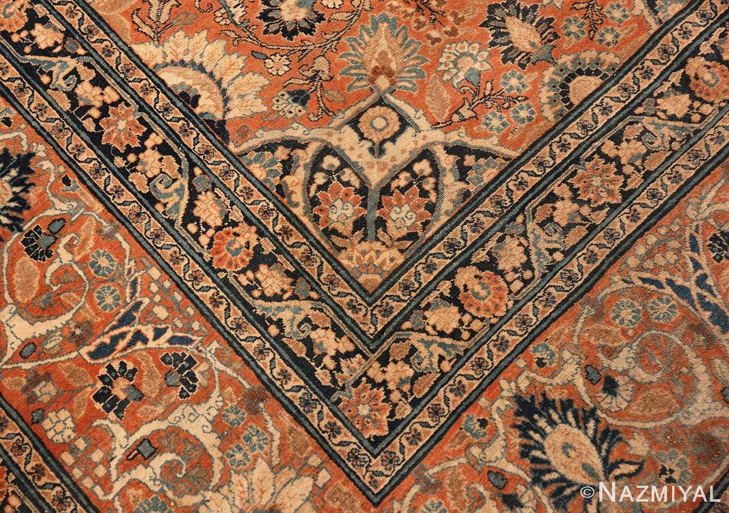 Corner detail antique Persian Tabriz rug 50657 by Nazmiyal