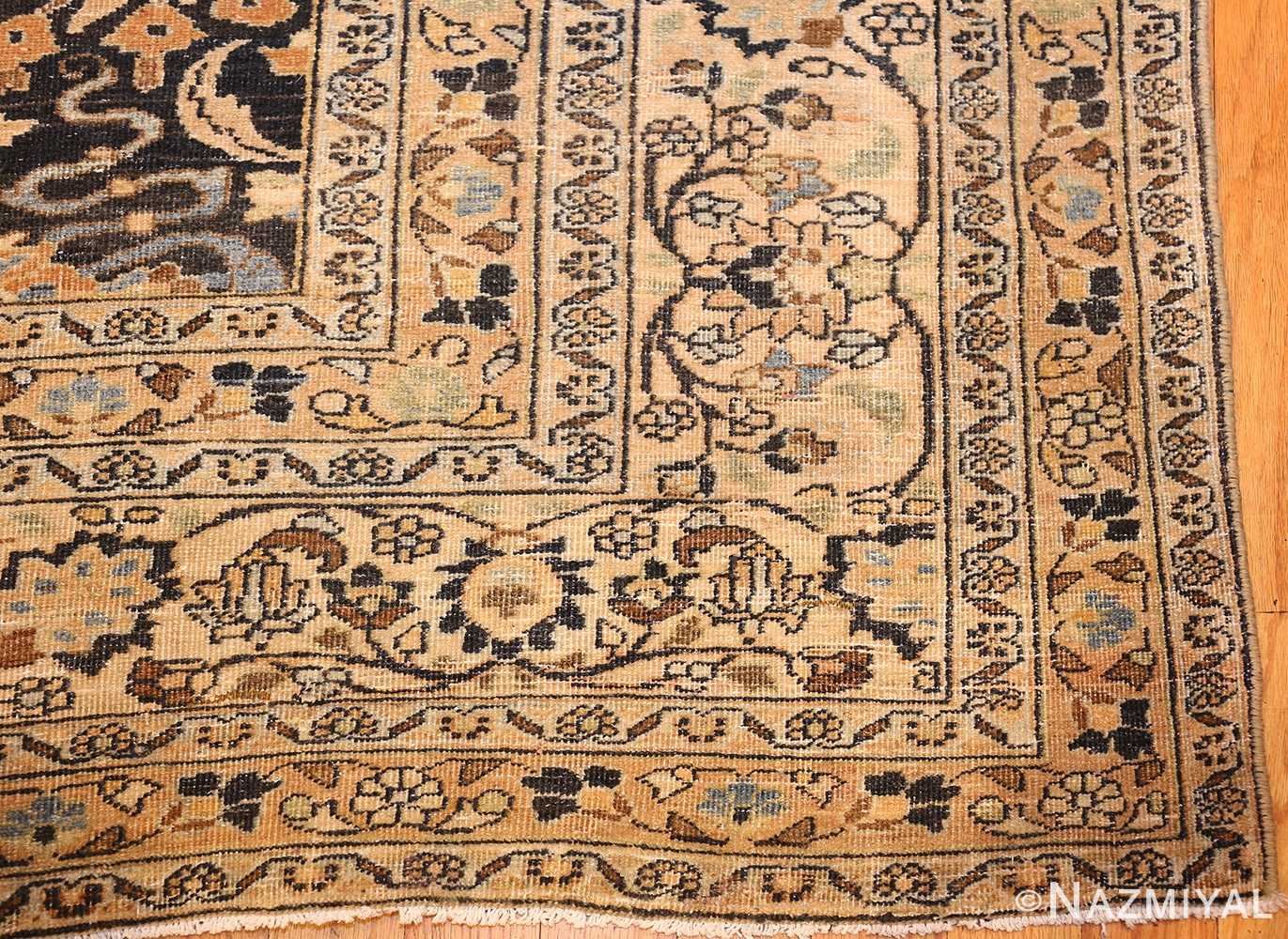 charcoal gray persian khorassan rug 48913 corner Nazmiyal