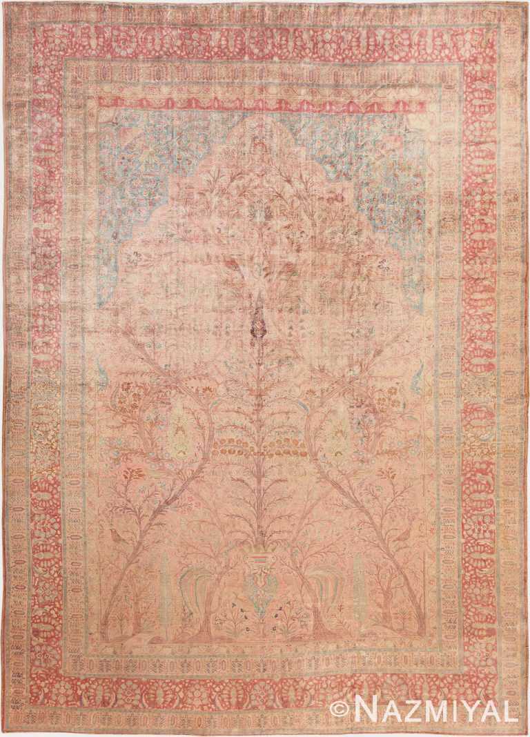 Antique Silk Tree Of Life Design Persian Kashan Rug 48547 from Nazmiyal Antique Rugs in NYC