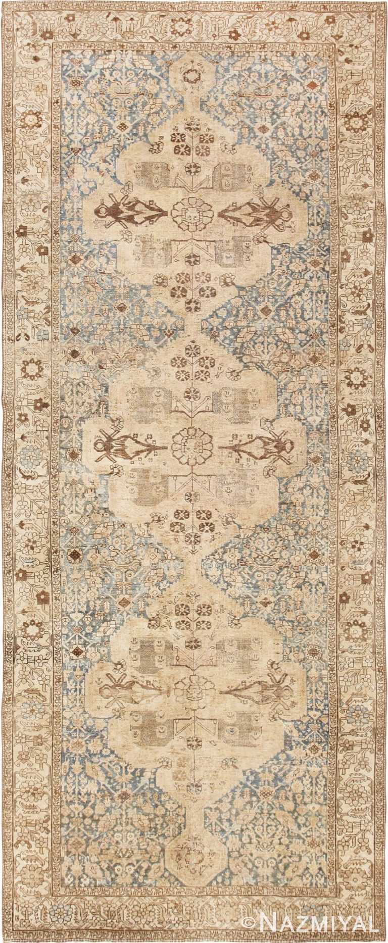 Gallery Size Shabby Chic Antique Persian Malayer Rug 50543 by Nazmiyal Antique Rugs in NYC