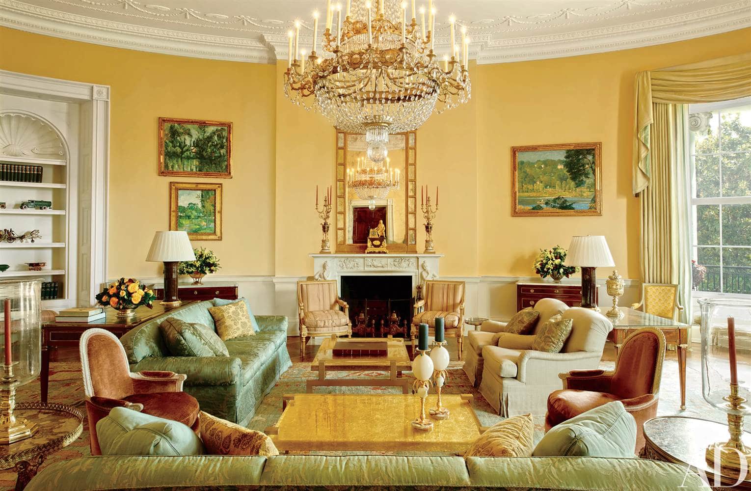 The Yellow Oval Room's Oushak Rug in the White House.