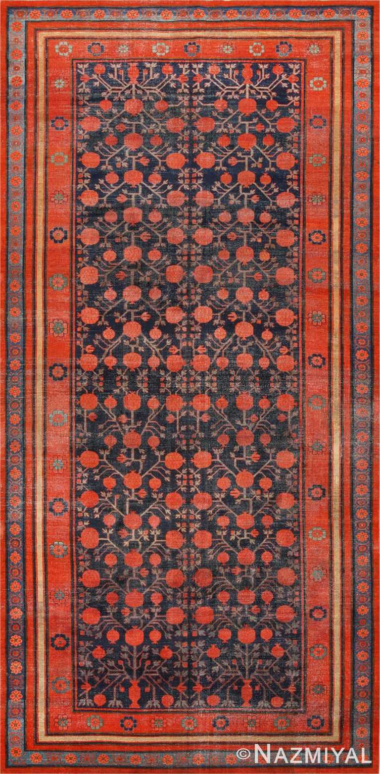 Antique Pomegranate Design Yarkand Khotan Rug 49173
