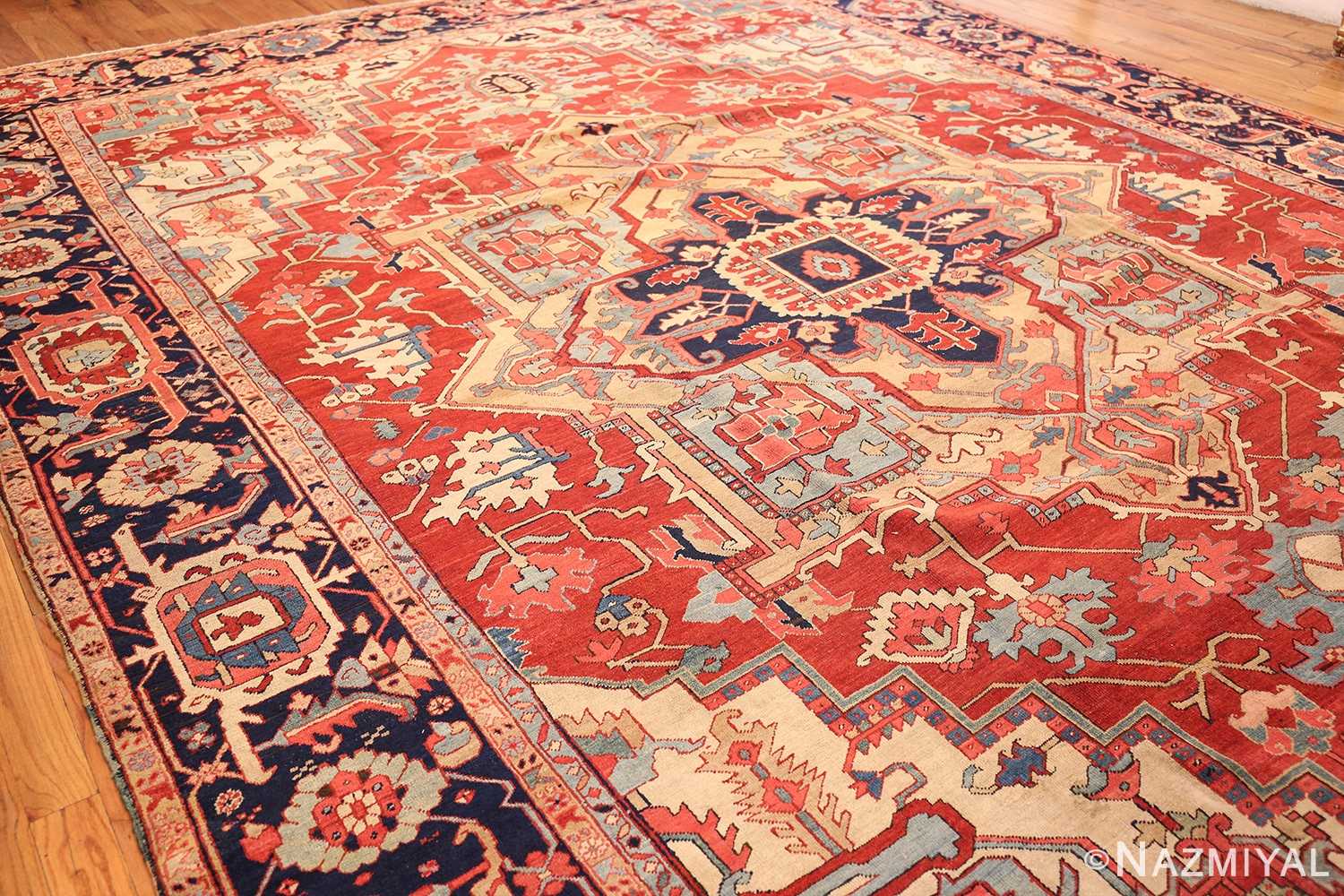 large antique persian heriz serapi rug 49162 side Nazmiyal
