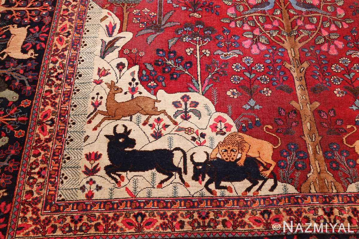 Animal Garden Design Antique Persian Khorassan Rug 49009 Nazmiyal