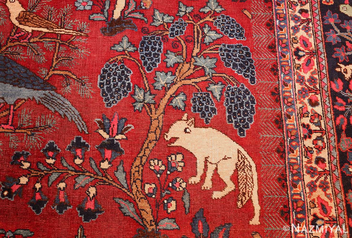 Animal Garden Design Antique Persian Khorassan Rug 49009 Nazmiyal