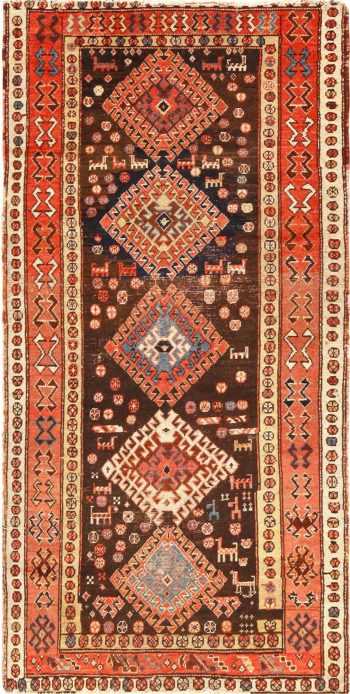 Antique Tribal Persian Kurdish Shabby Chic Rug 49150 Nazmiyal