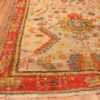 Corner Antique Turkish Oushak rug with Arts and Crafts design 49146 by Nazmiyal