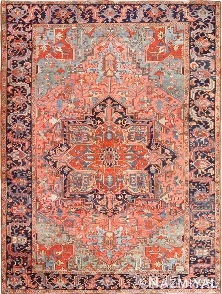 Antique Room Size Persian Heriz Rug 48848