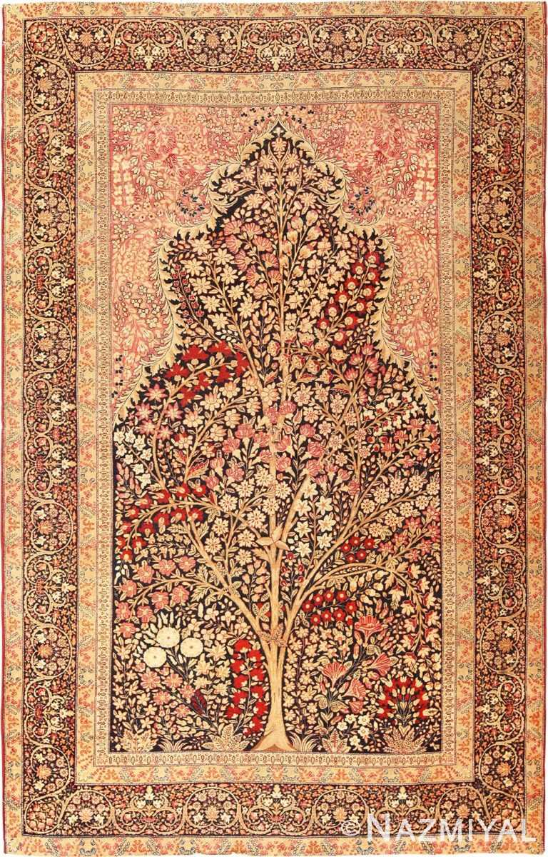 Fine Tree of Life Design Antique Persian Kerman Rug 49168 Nazmiyal