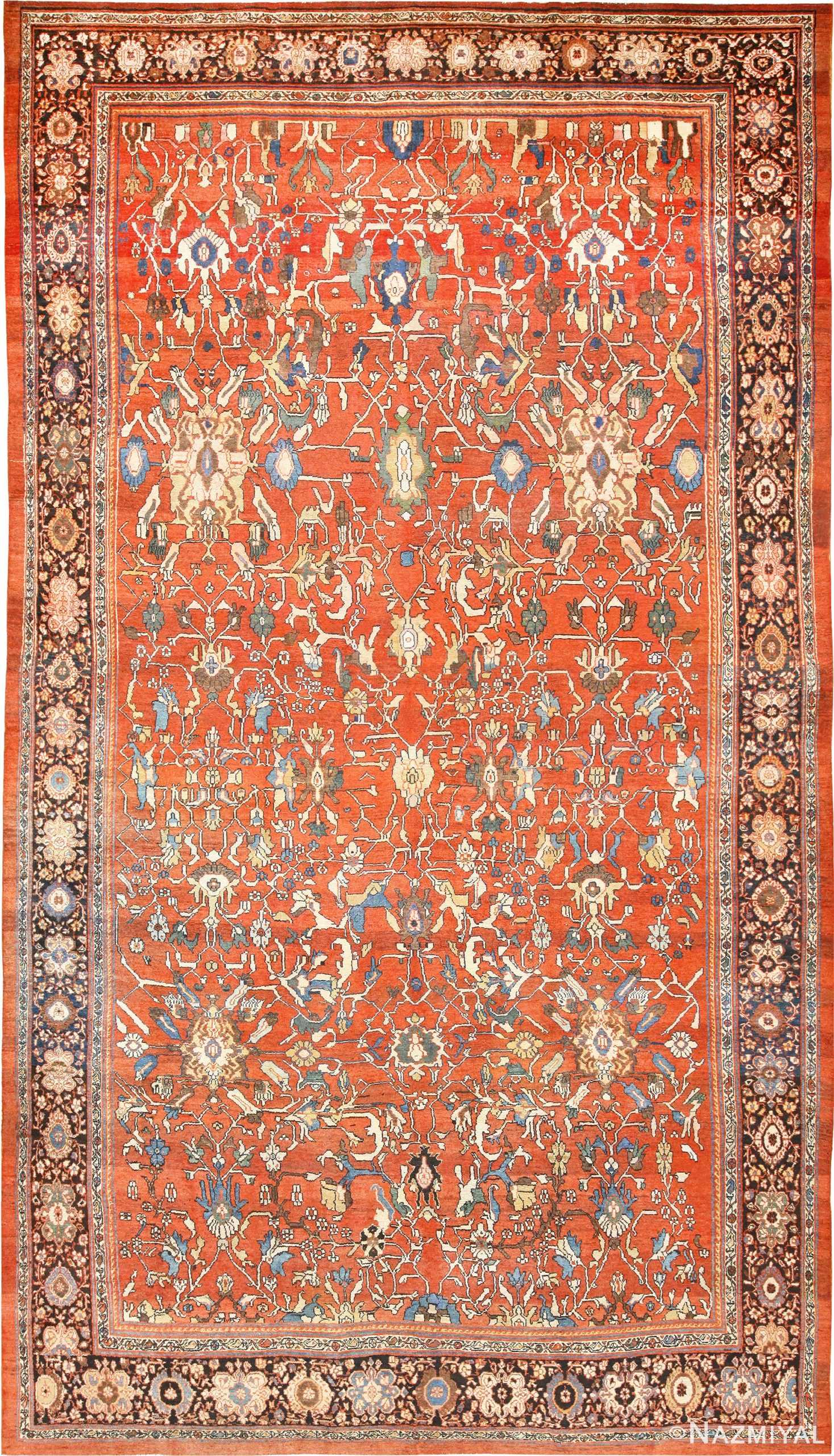 Large Oversized Rust Color Background Antique Persian Sultanabad Rug 50653 Nazmiyal