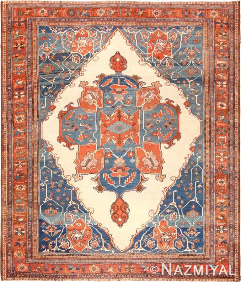 Room Size Antique Persian Heriz Serapi Bakshaish Rug 48772 Nazmiyal