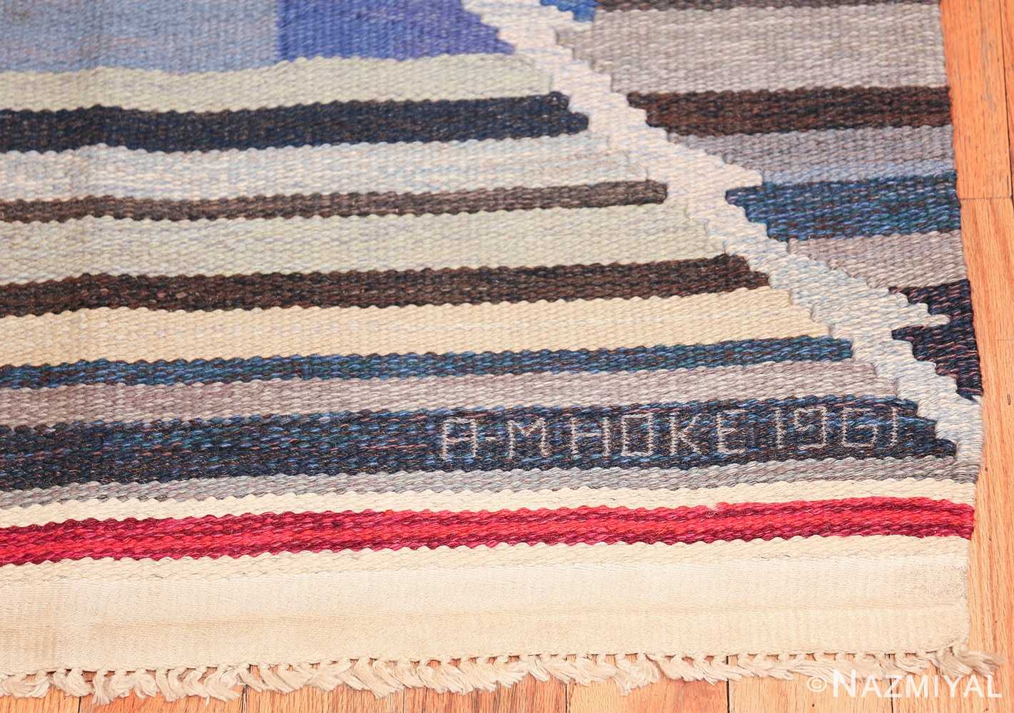 vintage scandinavian swedish kilim rug by ann marie hoke sodra kalma lans hemslojd 49131 date Nazmiyal