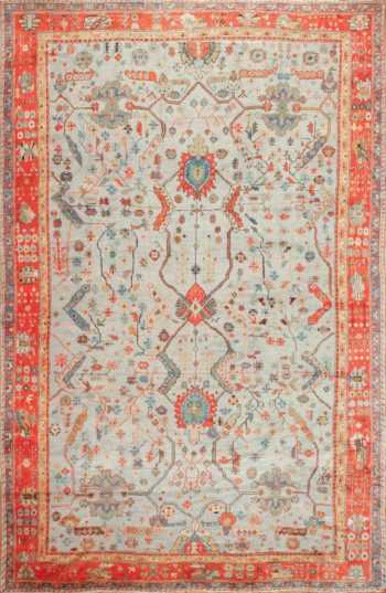 light blue antique turkish oushak rug 49145 Nazmiyal