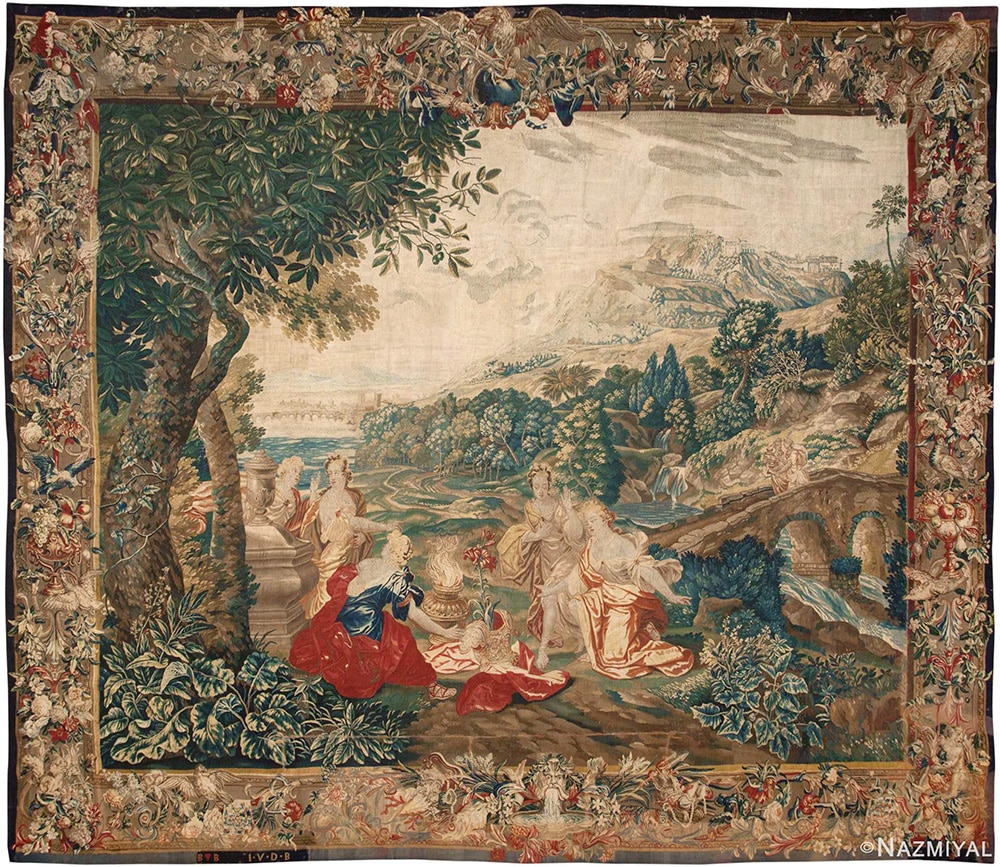 Romantic Antique 17th century Antique Flemish Tapestry by Nazmiyal Antique Rugs
