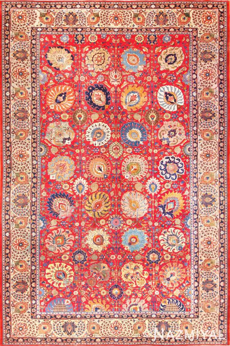 large antique vase design persian tabriz rug 49196 Nazmiyal