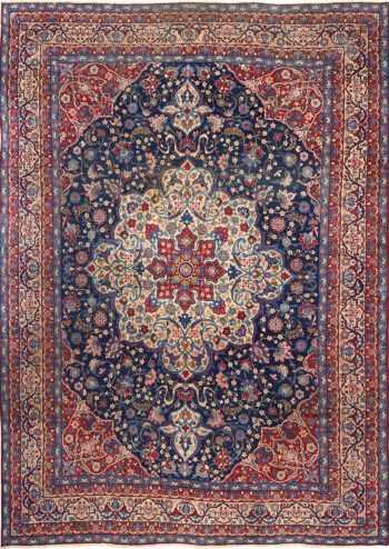 antique blue background isfahan persian rug 51066 Nazmiyal