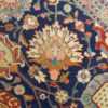 antique navy bakground tabriz persian rug 51061 flowers Nazmiyal