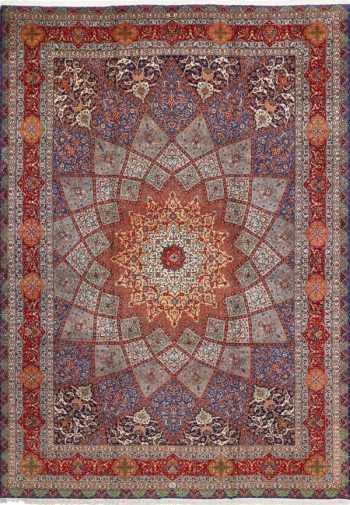 Large Fine Vintage Persian Blue Tabriz Area Rug #51042 by Nazmiyal Antique Rugs
