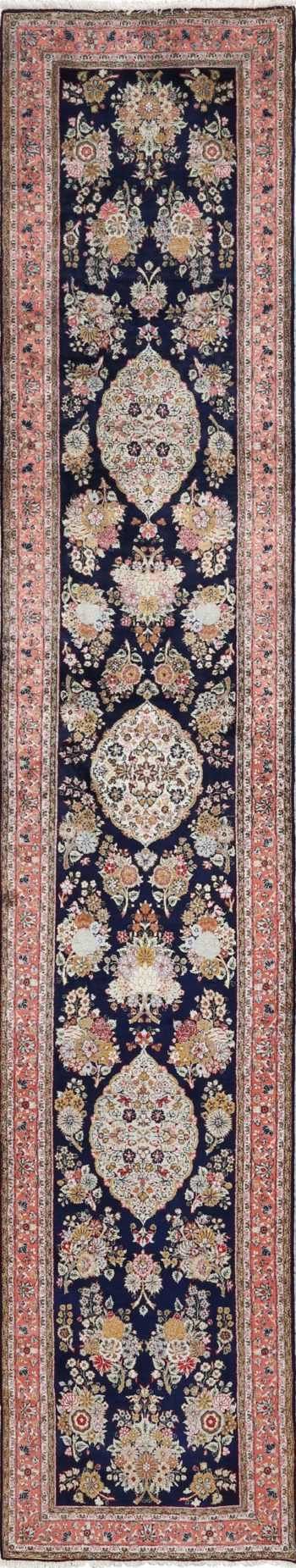 fine silk vintage qum persian rug runner 51059 Nazmiyal