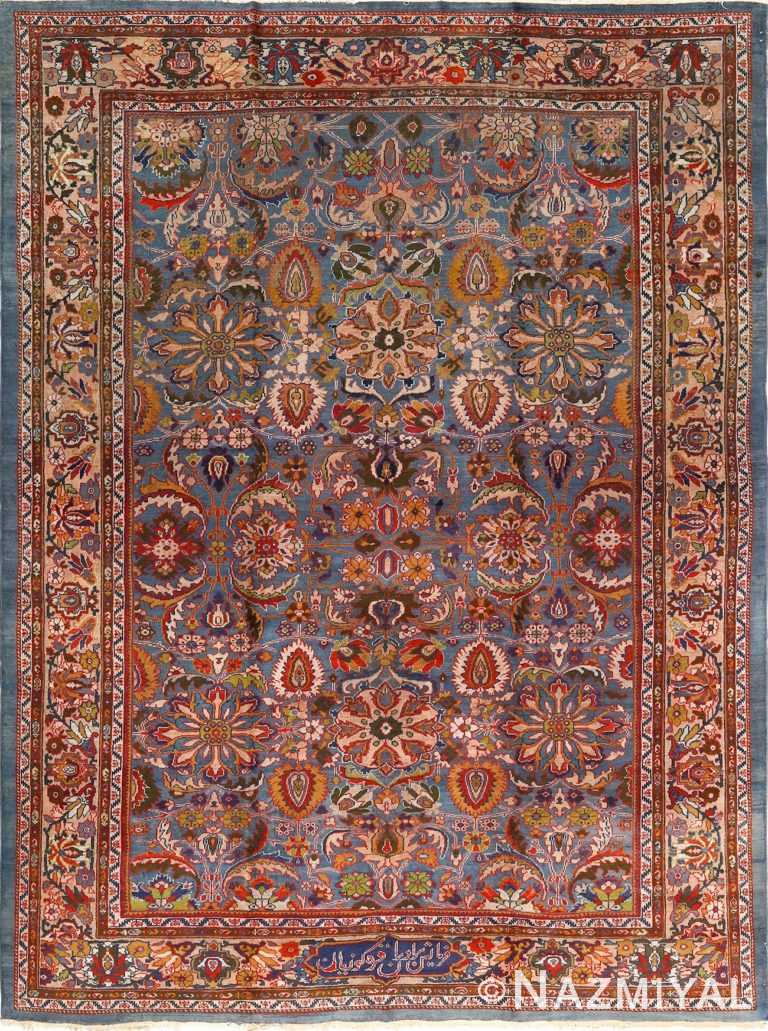 antique blue background zigler sultanabad persian rug 51060 Nazmiyal