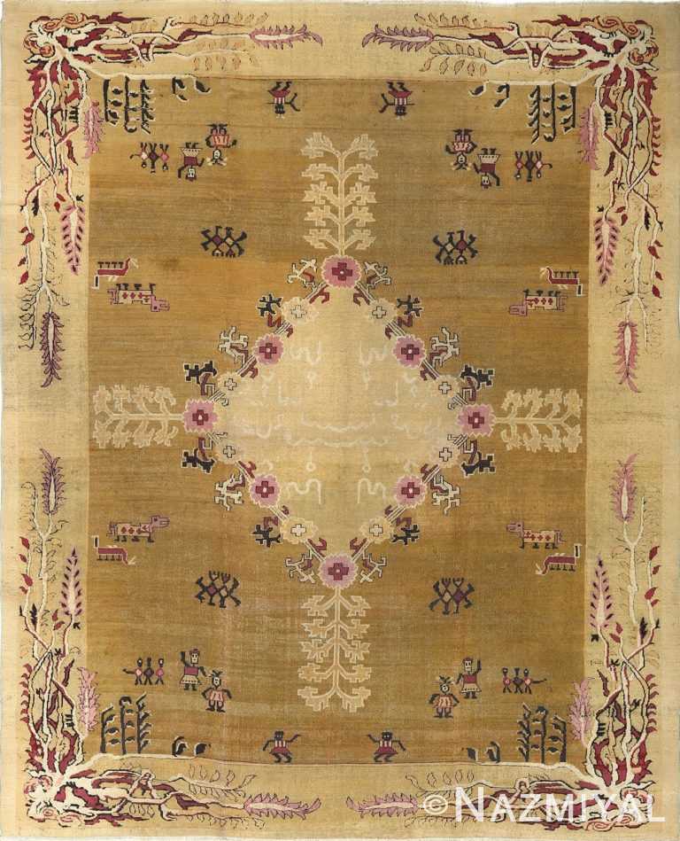 antique tribal agra indian rug 51063 Nazmiyal