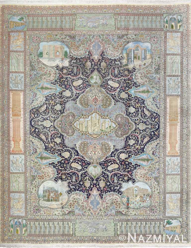 fine kork wool vintage tabriz persian rug 51033 Nazmiyal