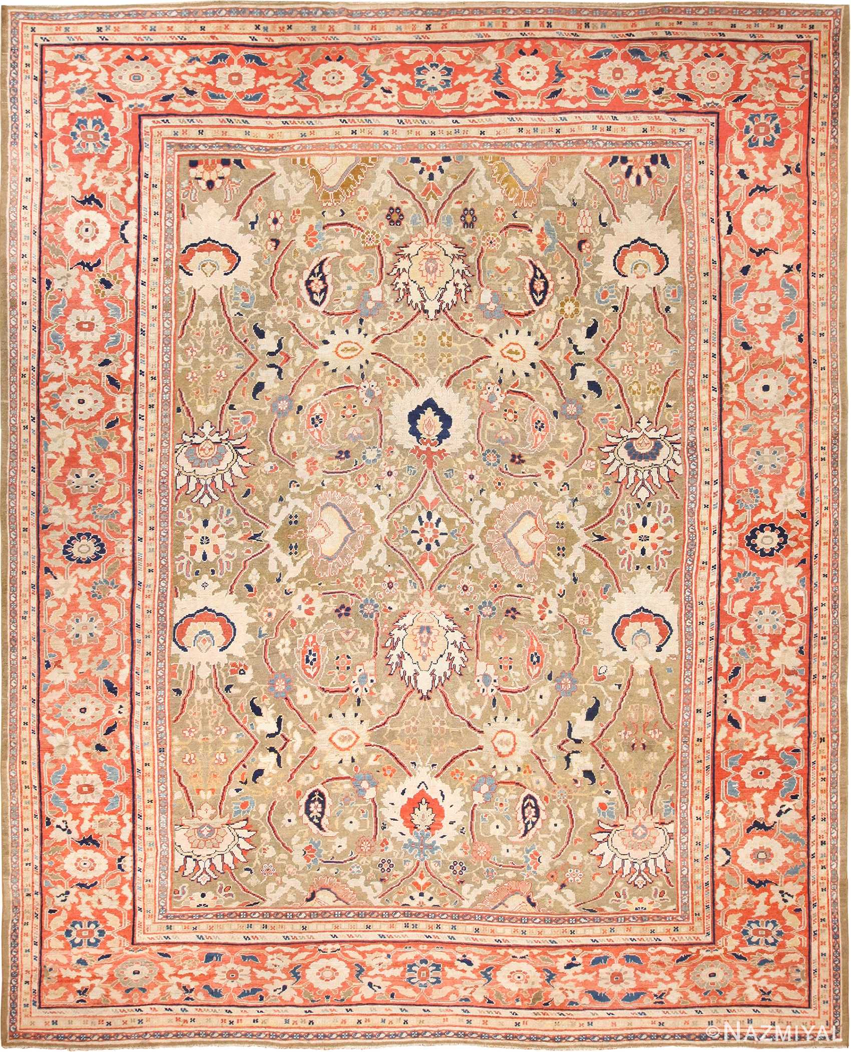 large antique zigler sultanabad persian rug 49002 Nazmiyal