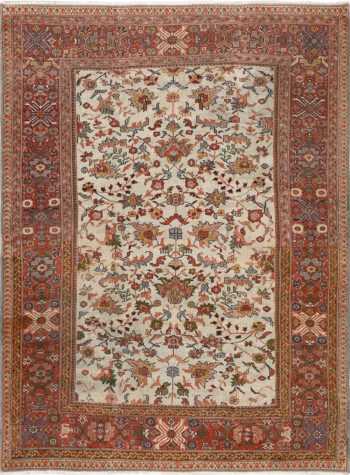 antique ivory background sultanabad persian rug 51101 Nazmiyal