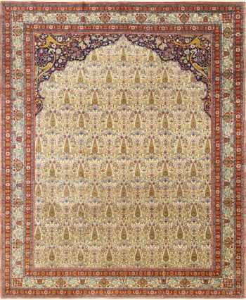 antique prayer design tabriz persian rug 51111 Nazmiyal